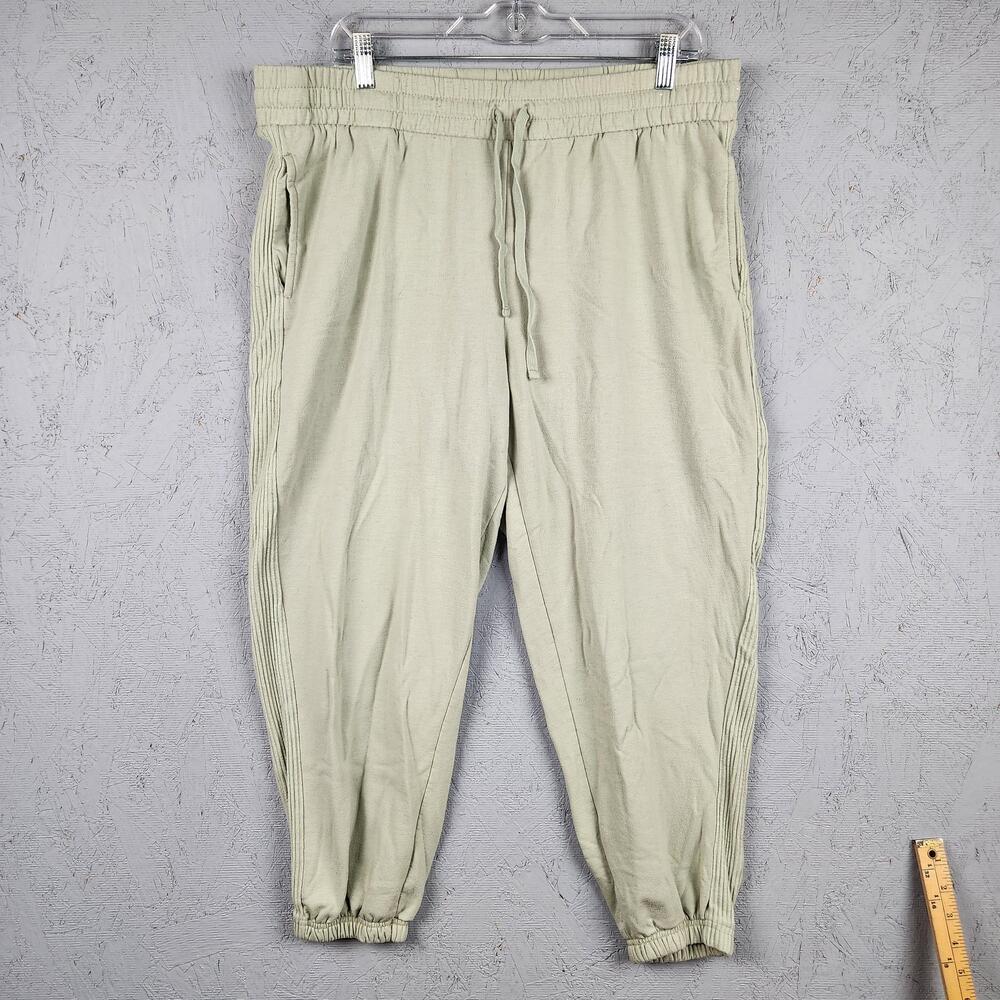 Danskin Pants Womens XL Sage Green Joggers Sweatpants Drawstring Pockets Cuffed